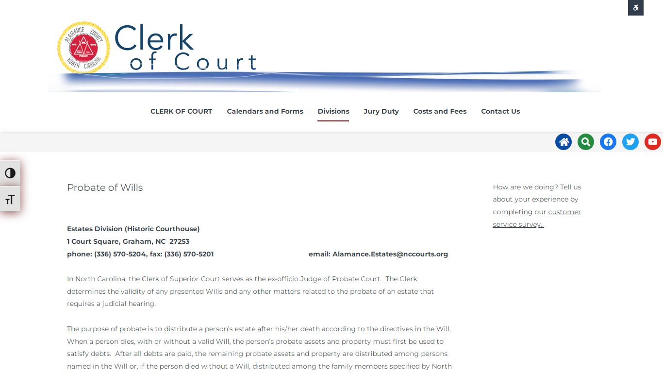 Clerk of Court - Alamance County, North Carolina