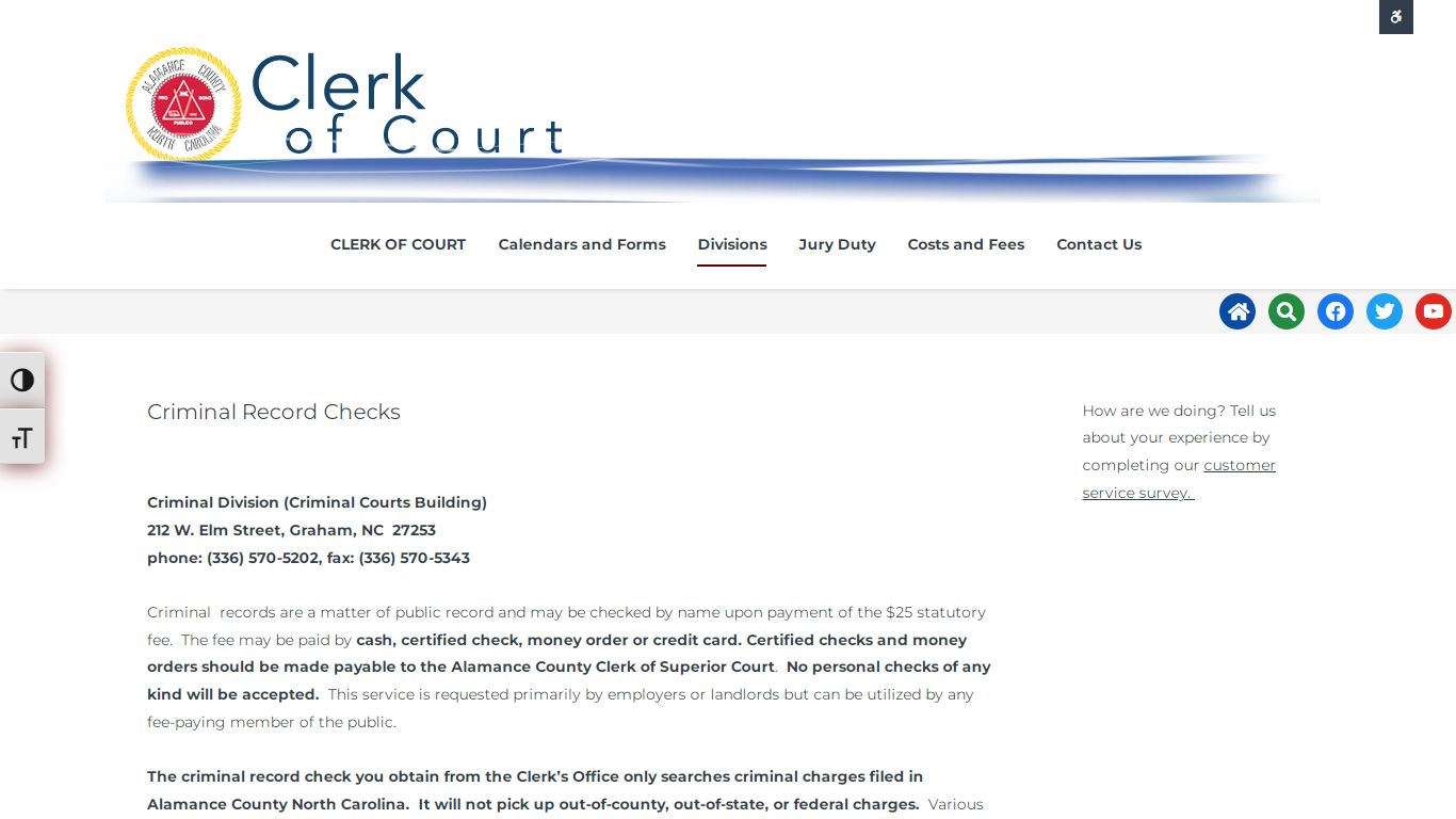 Clerk of Court - Alamance County, North Carolina